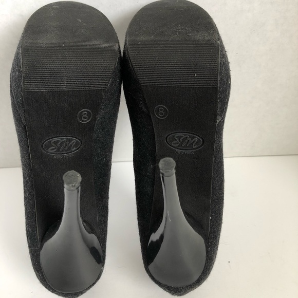 SM New York Charcoal Gray Platform Pumps Sz 8 - Picture 7 of 8